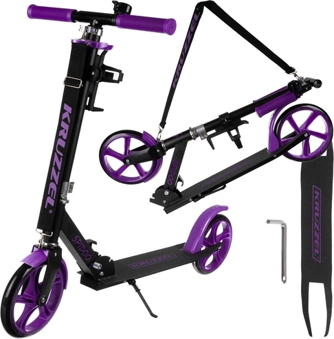 Sklopivi gradski romobil za djecu s velikim kotačima (200 mm) – ljubičasta