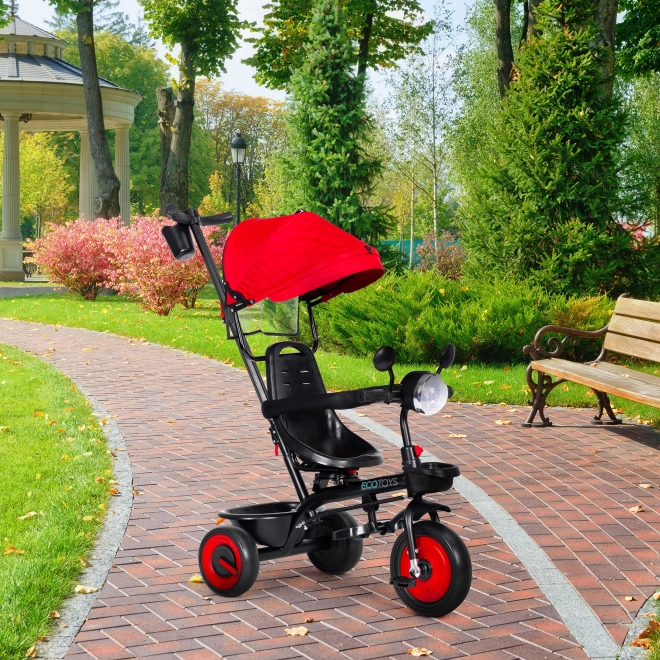 3u1 tricikl s okretnim sjedalom i krovom crvena ECOTOYS