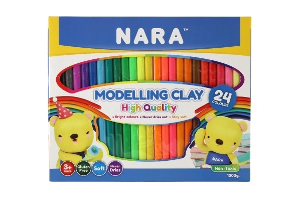 Modelina/Plastelina NARA 1000g 24 kom u kutiji 30x25x2cm