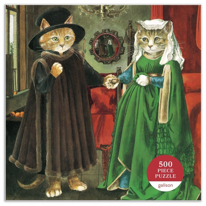 GALISON Kvadratna slagalica Meowsterpiece: Arnolfinijev brak 500 komada
