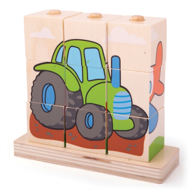 Drveni puzzle Bigjigs Baby Prijevozna sredstva