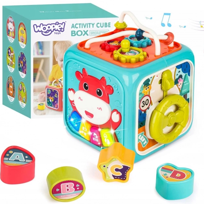 Interaktivna senzorska kocka Montessori 6u1
