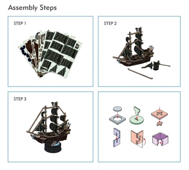 CubicFun 3D Puzzle Jedrenjak Queen Anne's Revenge 100 Dijelova