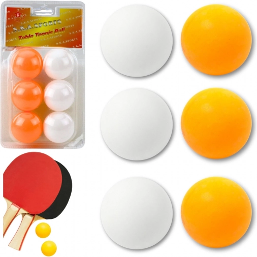 Bijele i narančaste ping-pong loptice 6 kom