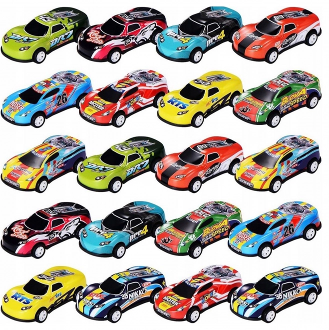 Set trkaćih automobila WOOPIE 30 kom s kartom