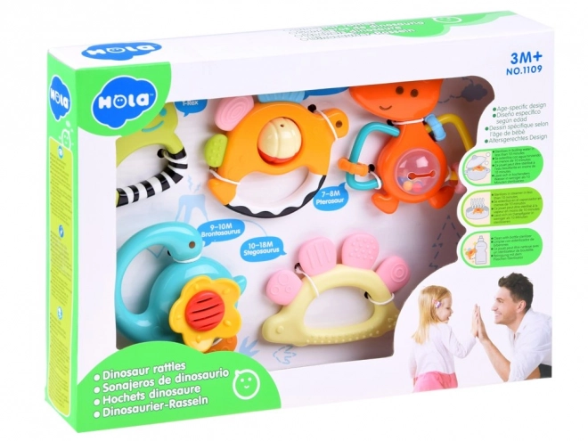 Set 5 zvečkica i grickalica Dinosaurusi