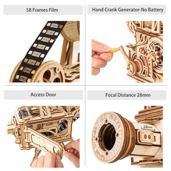 RoboTime 3D drvene mehaničke puzzle Filmski projektor