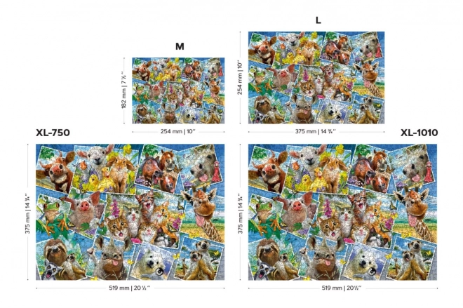Drvene puzzle s figuricama - razglednica sa životinjama