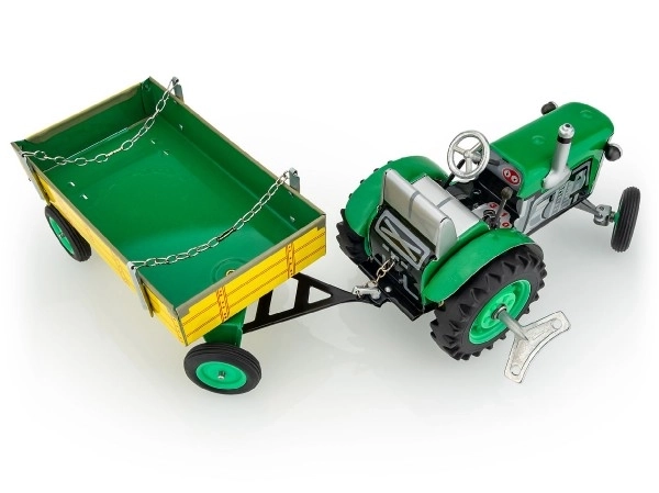 Traktor Zetor s prikolicom zelenim na ključ metal 28cm Kovap u kutiji
