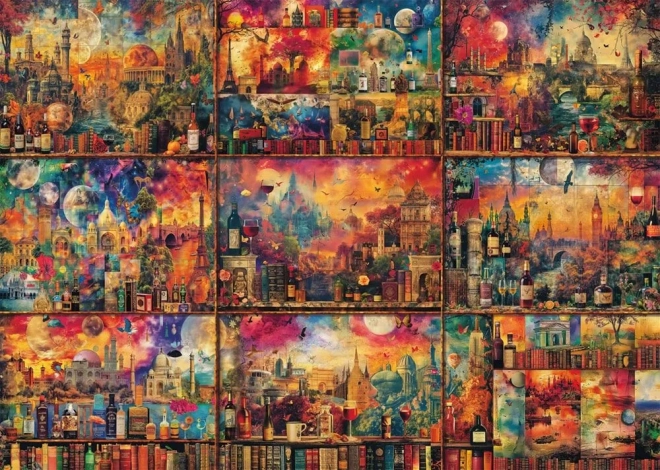 Puzzle Putovanja s knjigama i vinom 2000 dijelova