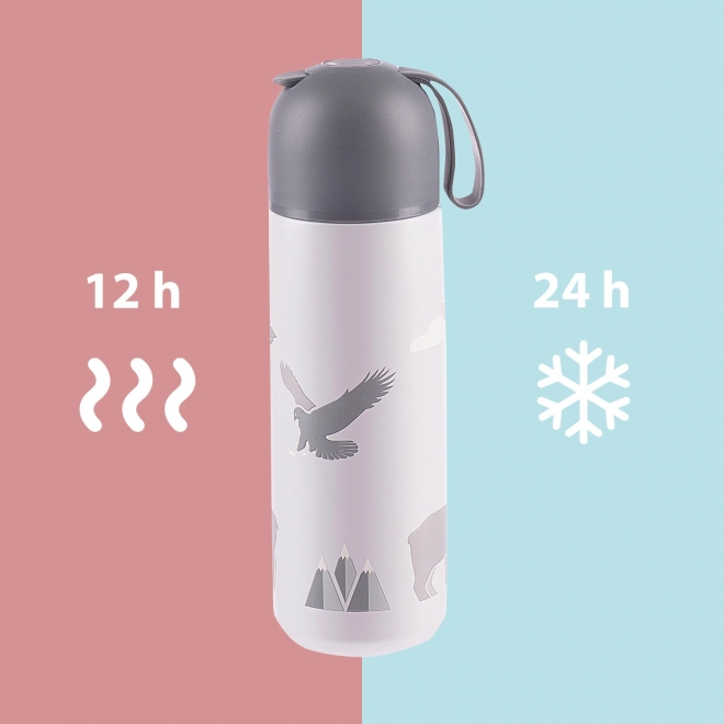 Termosica za tekućine s drškom od silikona 400 ml, Planine
