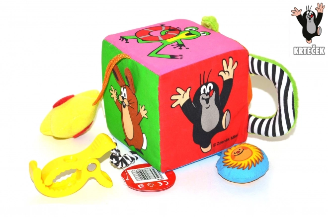 Tekstilna multi kocka Krtek 10 cm