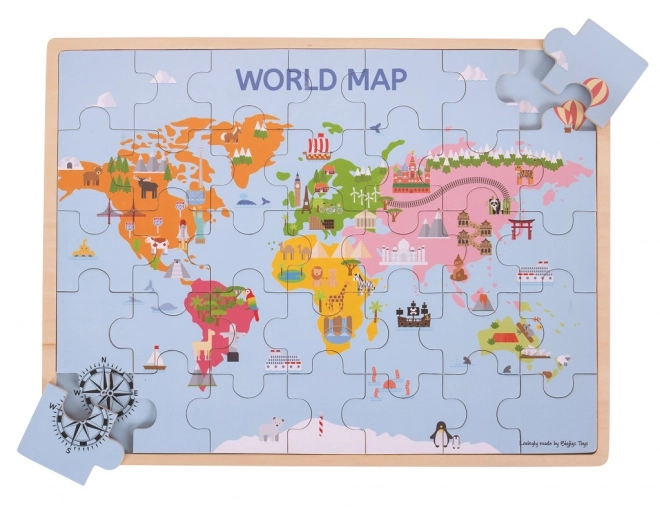 Bigjigs Toys Drvena puzzle mapa svijeta