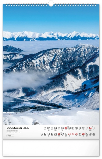 NOTIQUE Zidni kalendar Tatry 2025, 33 x 46 cm