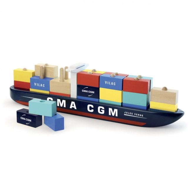 Vilac drvena slagalica kontejnerski brod CMA CGM Jules Verne
