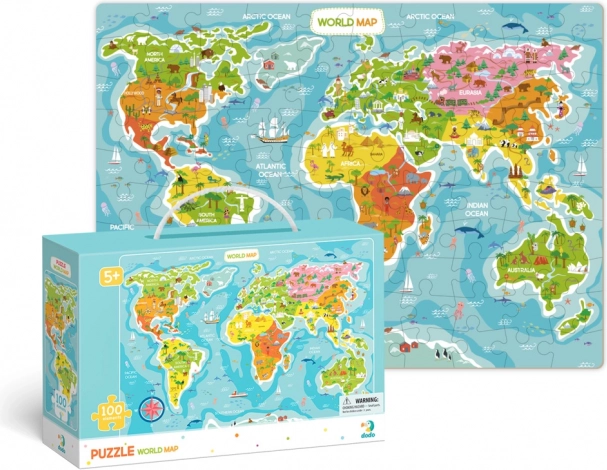 DODO puzzle karta svijeta 100 dijelova