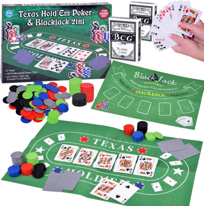 Kartaška igra Poker i Blackjack 2u1 set