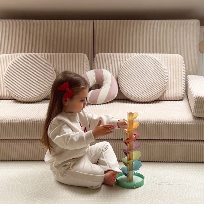 Drvena staza s kuglicama Duga Montessori WOOPIE GREEN