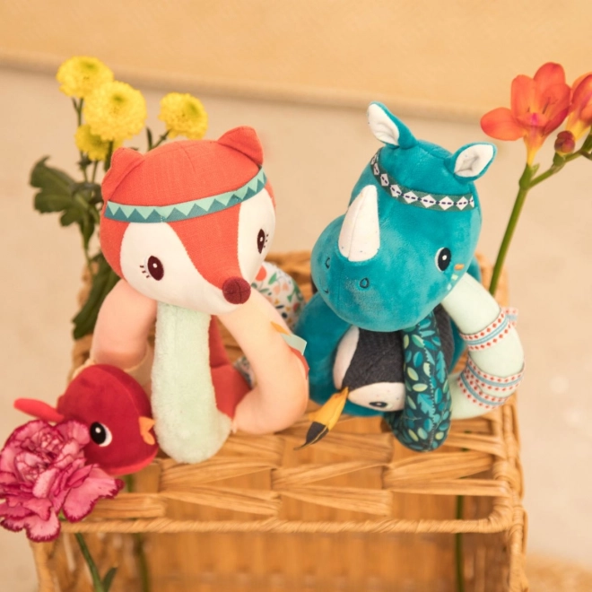Lilliputiens zvečkica lisica Alice s crvenom ptičicom
