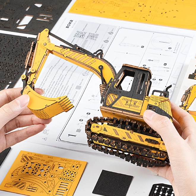 RoboTime drvene 3D puzzle - Bager