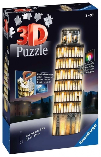 RAVENSBURGER Svjetleća 3D slagalica Noćna edicija Kosi toranj u Pisi 216 dijelova