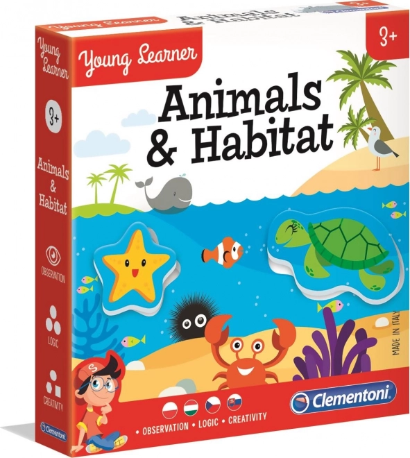 Clementoni Young Learner: životinje i njihova staništa puzzle 6×3 dijelova