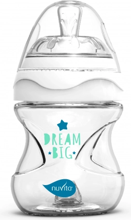 Staklena bočica za bebe Nuvita 140 ml - bijela