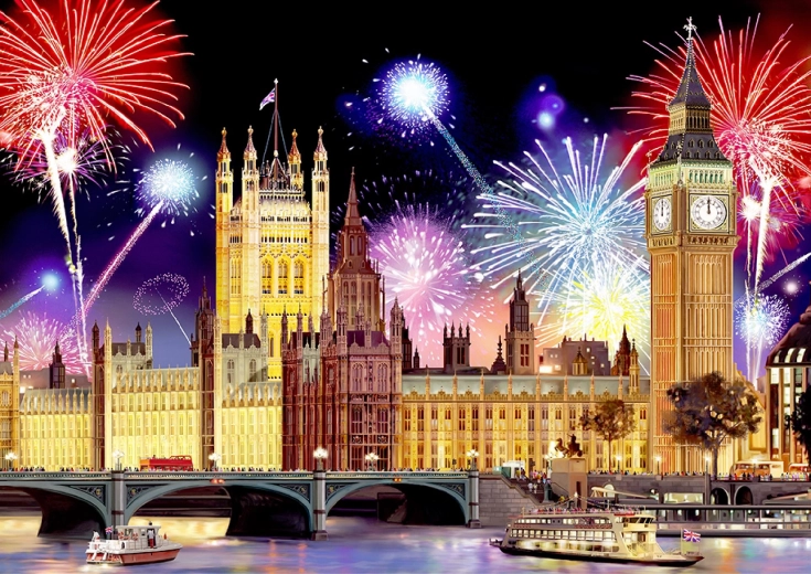 Tema LONDON: Big Ben i Parlament u sjaju vatrometa