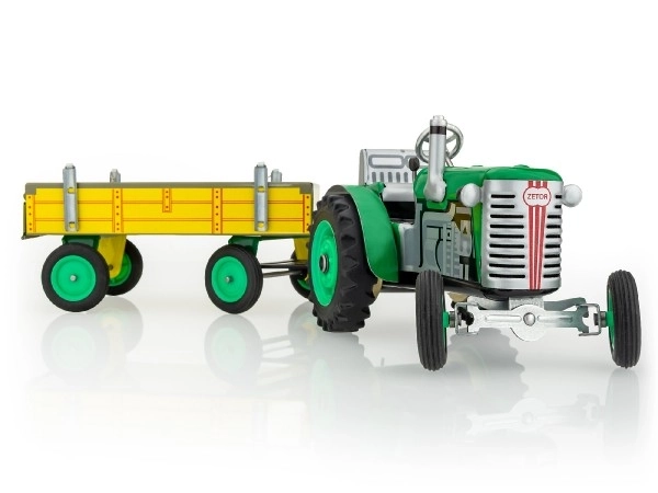 Traktor Zetor s prikolicom zelenim na ključ metal 28cm Kovap u kutiji