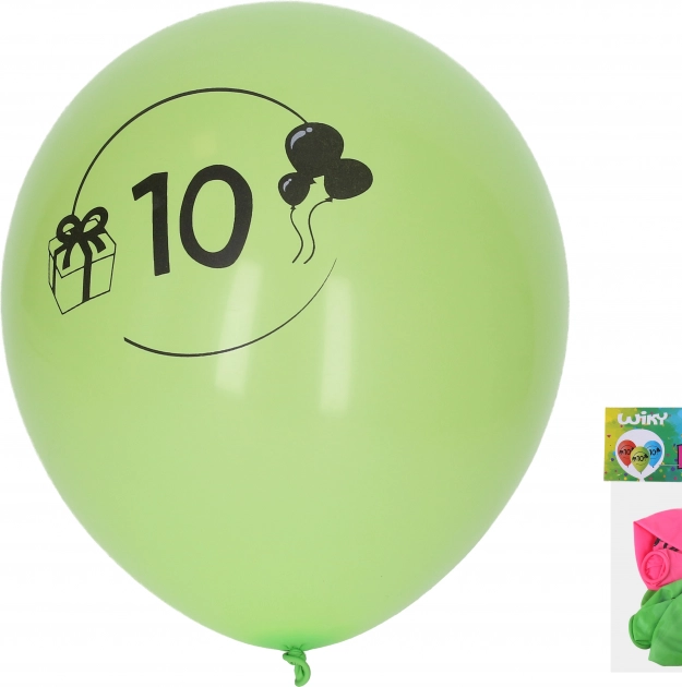 Napuhávajući baloni 30 cm s brojem 10 – set 5 kom