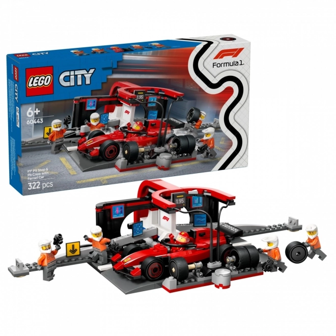 LEGO City 60443 F1 Boks Stanica s Mehaničarima i Ferrari Autom