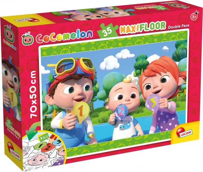 Dvostrana maxi slagalica COCOMELON 2-u-1, 35 dijelova, 70 × 50 cm