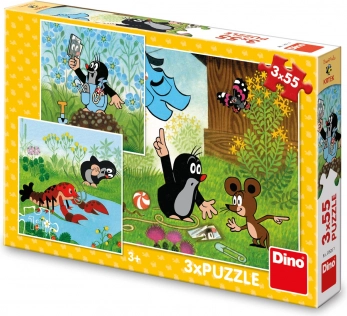 Dino puzzle Krtica i plave hlačice 3×55 dijelova