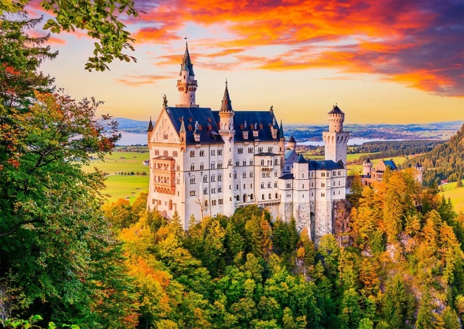 Puzzle Dvorac Neuschwanstein Jesen Njemačka 1000 Dijelova