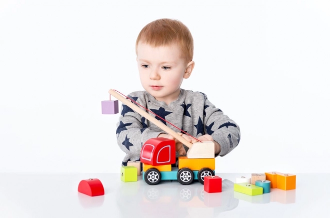 CUBIKA 13982 Auto dizalica s magnetom - drvena slagalica 14 dijelova