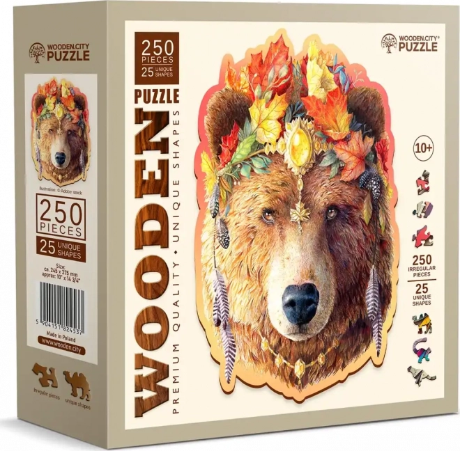 WOODEN CITY Drvene puzzle Stilski medvjed 250 dijelova EKO