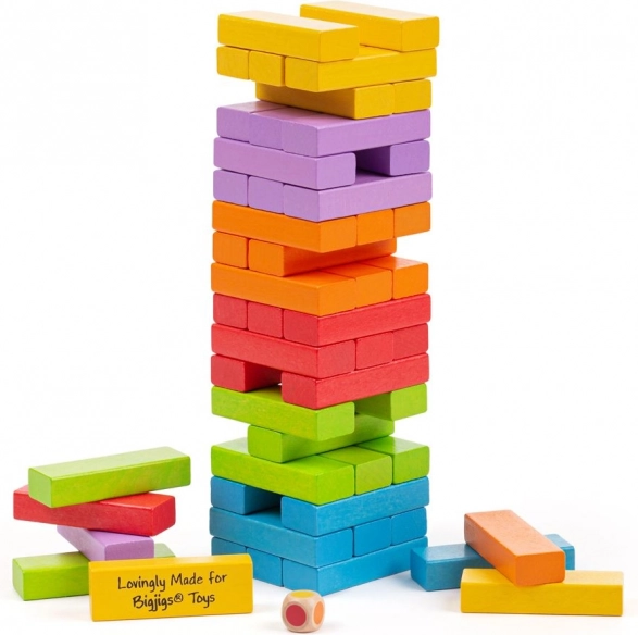 Šarena klimava kula BIGJIGS TOYS
