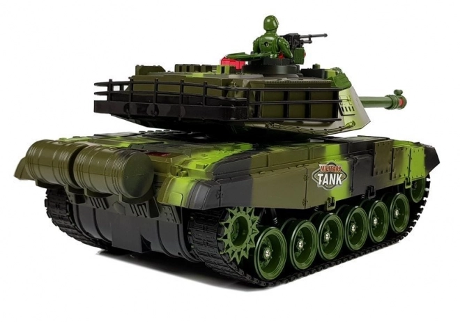 Veliki R/C 2,4 Ghz daljinski upravljani tenk Svjetla Zvuk Pucanje Zelena