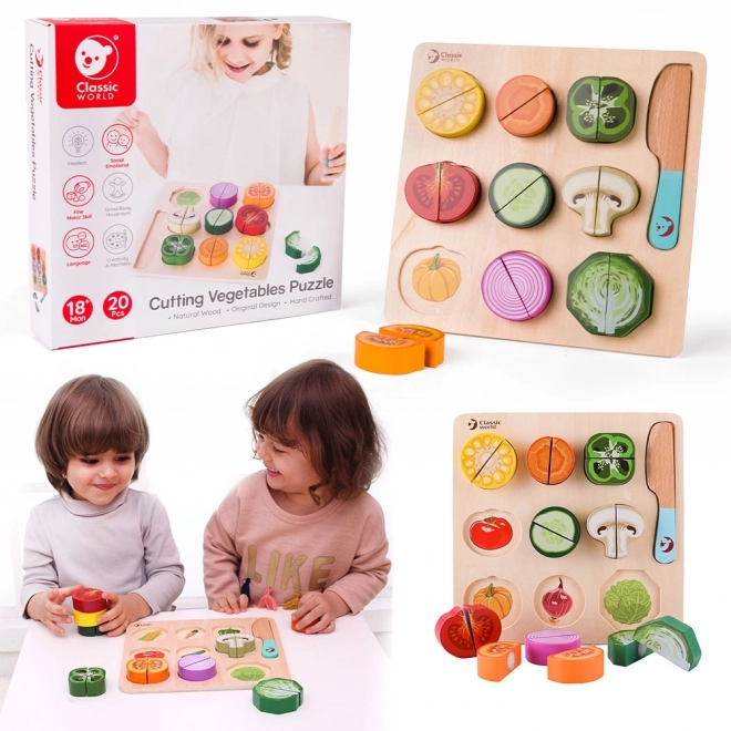 Drvena set za rezanje povrća Classic World