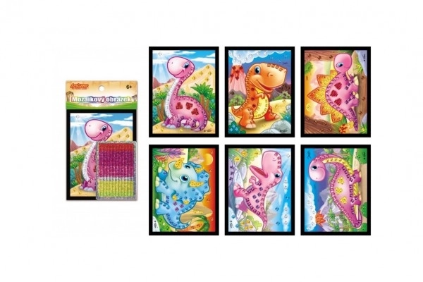 Mini mozaik slika sjajni dinosauri 10x12cm mješavina vrsta