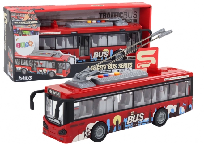 Trolejbus 1:16 Svjetla Zvukovi Pogon Crvena