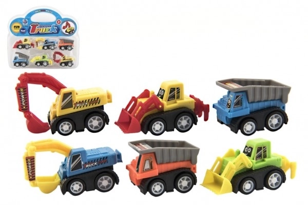 Set auto mini plast 5cm građevinski strojevi 6 kom u blisteru