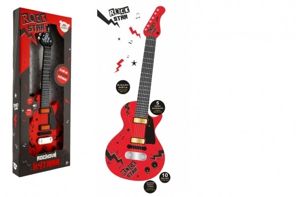 Električna gitara ROCK STAR plast 58cm na baterije sa zvukom, svjetlom u kutiji 24x62x5,5cm