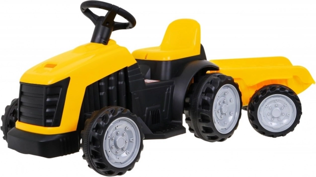Dječji traktor na pedale s prikolicom – žuti