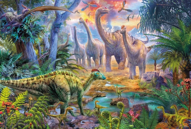SCHMIDT Puzzle Dinosauri 4u1 u metalnom kovčegu (60,60,100,100 dijelova)