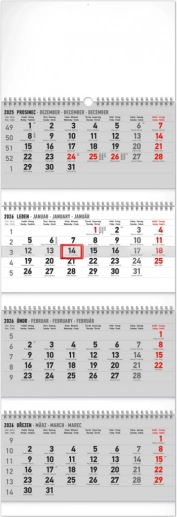 Zidni kalendar 4-mjesečni standard sklopivi 2026