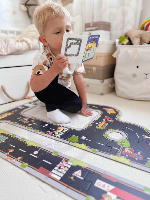 Woopie Green gradske puzzle za djecu - Autotrkaća staza