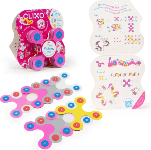 Clixo Tiny & Mighty Sparkle – magnetski svjetlucavi set za slaganje 9 kom