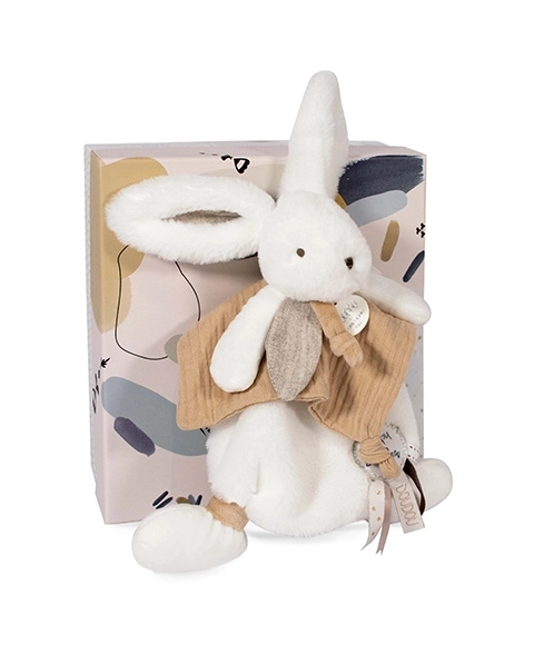 Doudou plišani zeko s dekicom bež 25 cm
