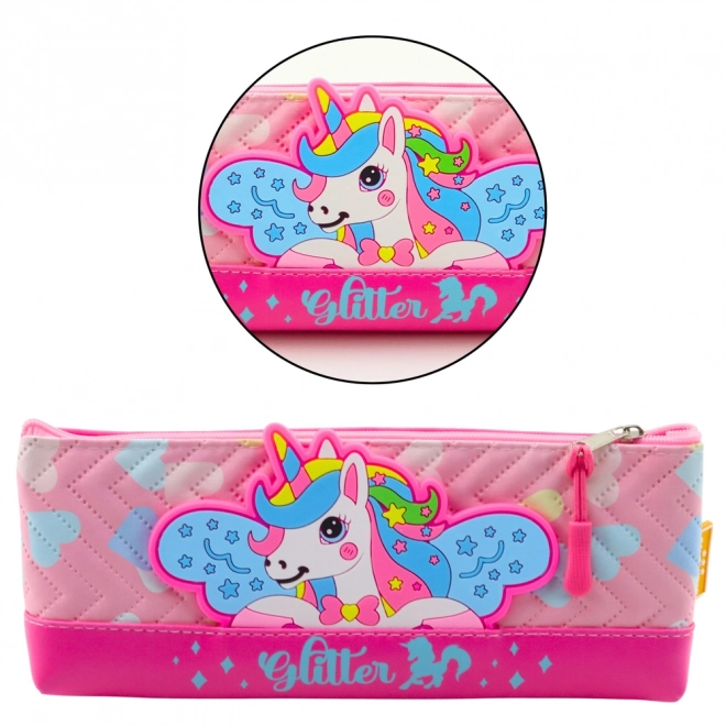 Školski etui s jednorogom ružičasti 20 x 8,5 cm